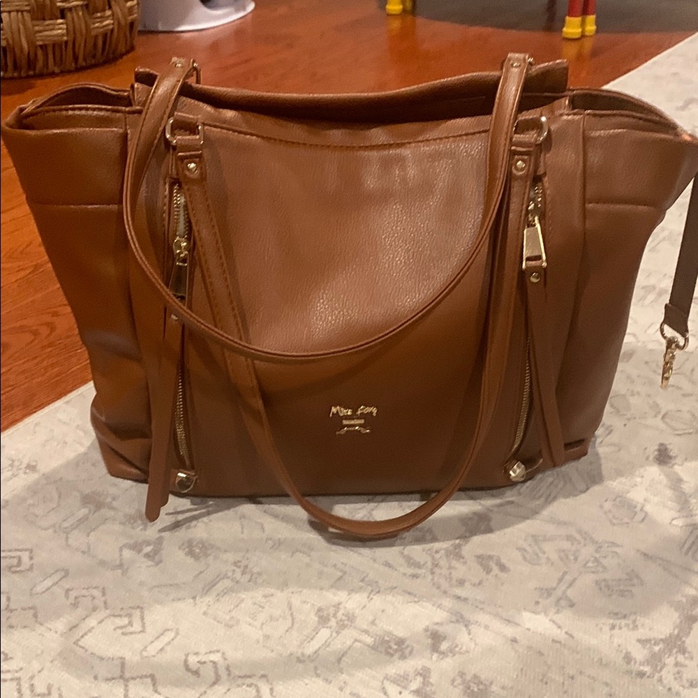 Miss Fong Brown Diaper Bag Tote